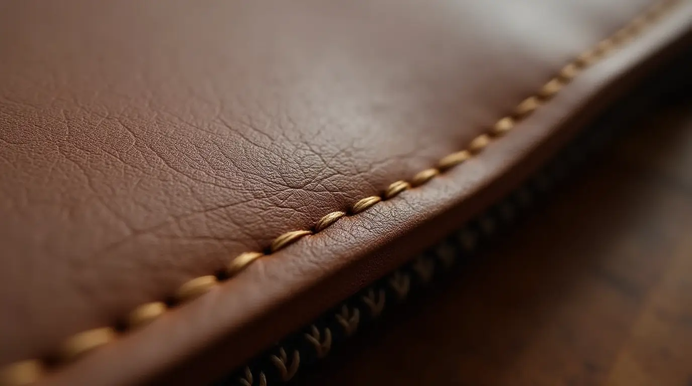 Leather goods on display